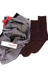 Подарочный комплект из шерстяных носков DOORA и шарфа серого цвета из шерсти альпака для женщин цена и информация | Женские носки | 220.lv