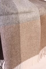 Mazs rūtainais pleds smilškrāsas no alpakas vilnas cena un informācija | Gultas pārklāji, pledi | 220.lv