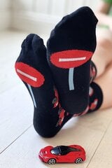 Хлопчатобумажные носки черного цвета с рисунком автомашинок для мужчин и женщин RED CAR  цена и информация | Мужские носки | 220.lv