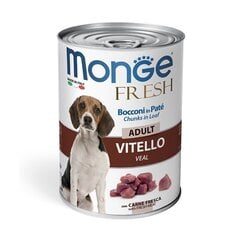 Monge Fresh pastēte ar Teļa gaļas gabaliņiem, pieaugušiem suņiem 400g cena un informācija | Konservi suņiem | 220.lv