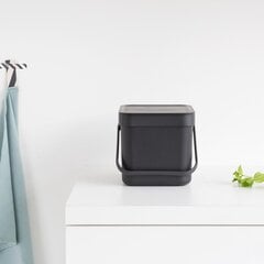 Brabantia контейнер для пищевых отходов Sort & Go, 6 л, темно-серый цена и информация | Мусорные баки | 220.lv