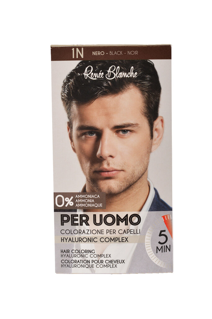 Matu krāsa vīriešiem Renee Blanche Per uomo 1N, 40ml + 40ml + 20ml cena un informācija | Matu krāsas | 220.lv