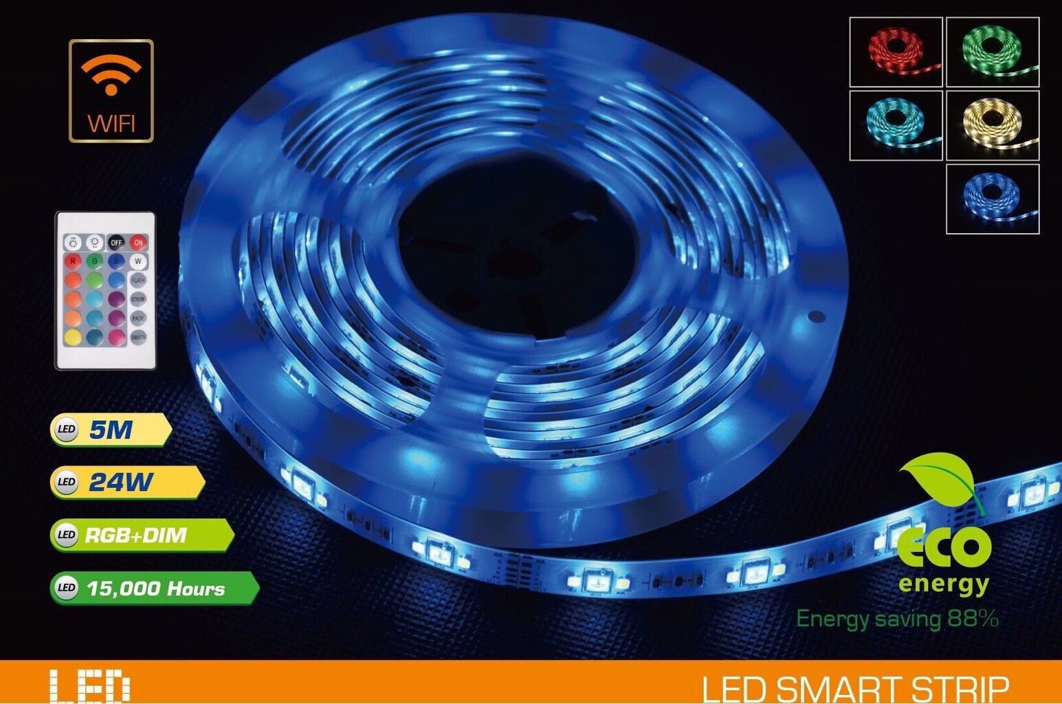 LED lenta 5 m daudzkrāsaina ar pulti цена и информация | LED lentes | 220.lv