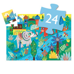 Silueta puzle – Ziloņu meitene Hatī (24 gab.), DJECO DJ07208 cena un informācija | Puzles, 3D puzles | 220.lv
