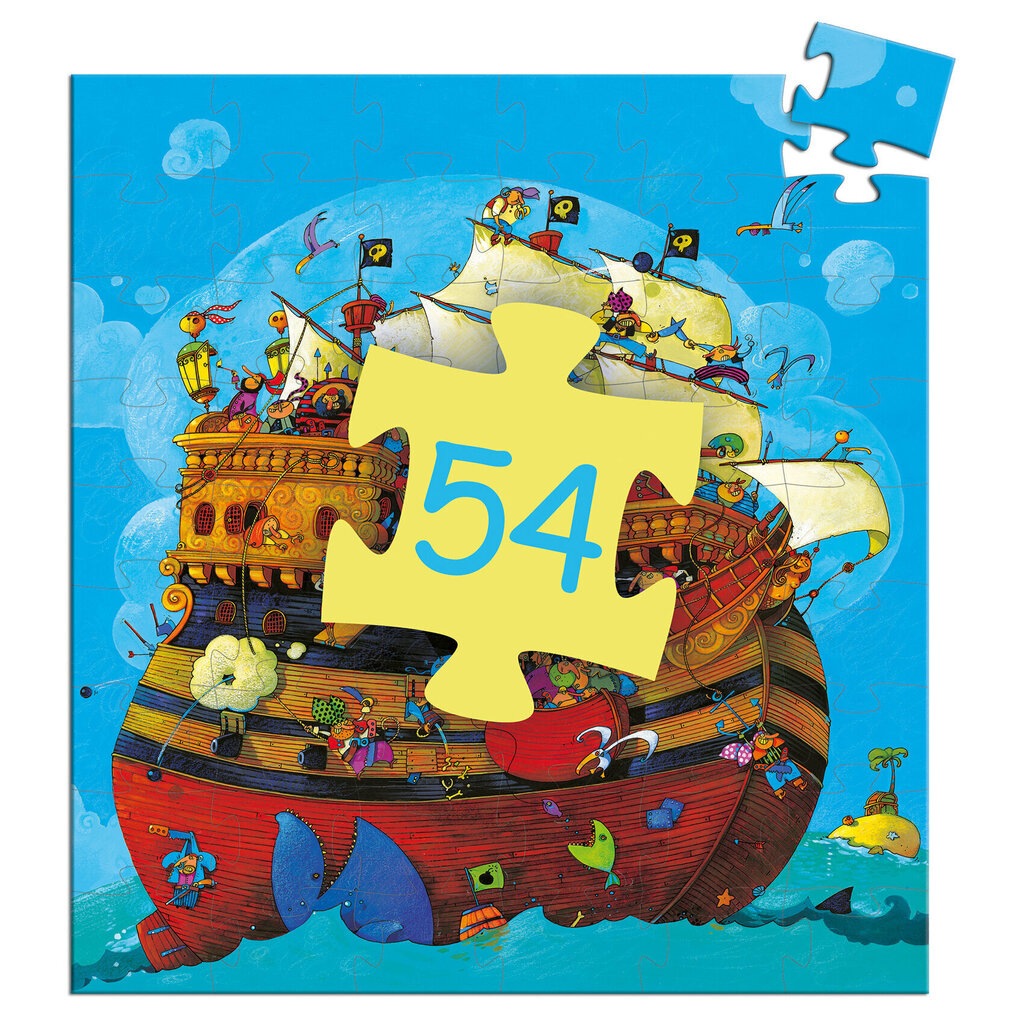 Silueta puzle – Barbadosas kuģis (54 gab.), DJECO DJ07241 cena un informācija | Puzles, 3D puzles | 220.lv