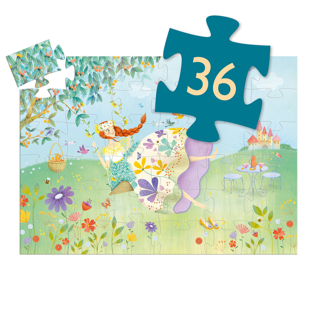 Silueta puzle – Pavasara princese (36 gab.), DJECO DJ07238 цена и информация | Puzles, 3D puzles | 220.lv
