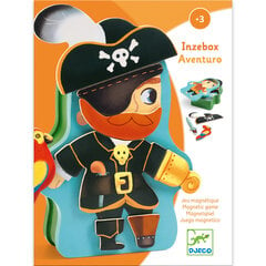 Koka magnēti un metāla kaste ar pirātiem Djeco, DJ03083 цена и информация | Развивающие игрушки | 220.lv