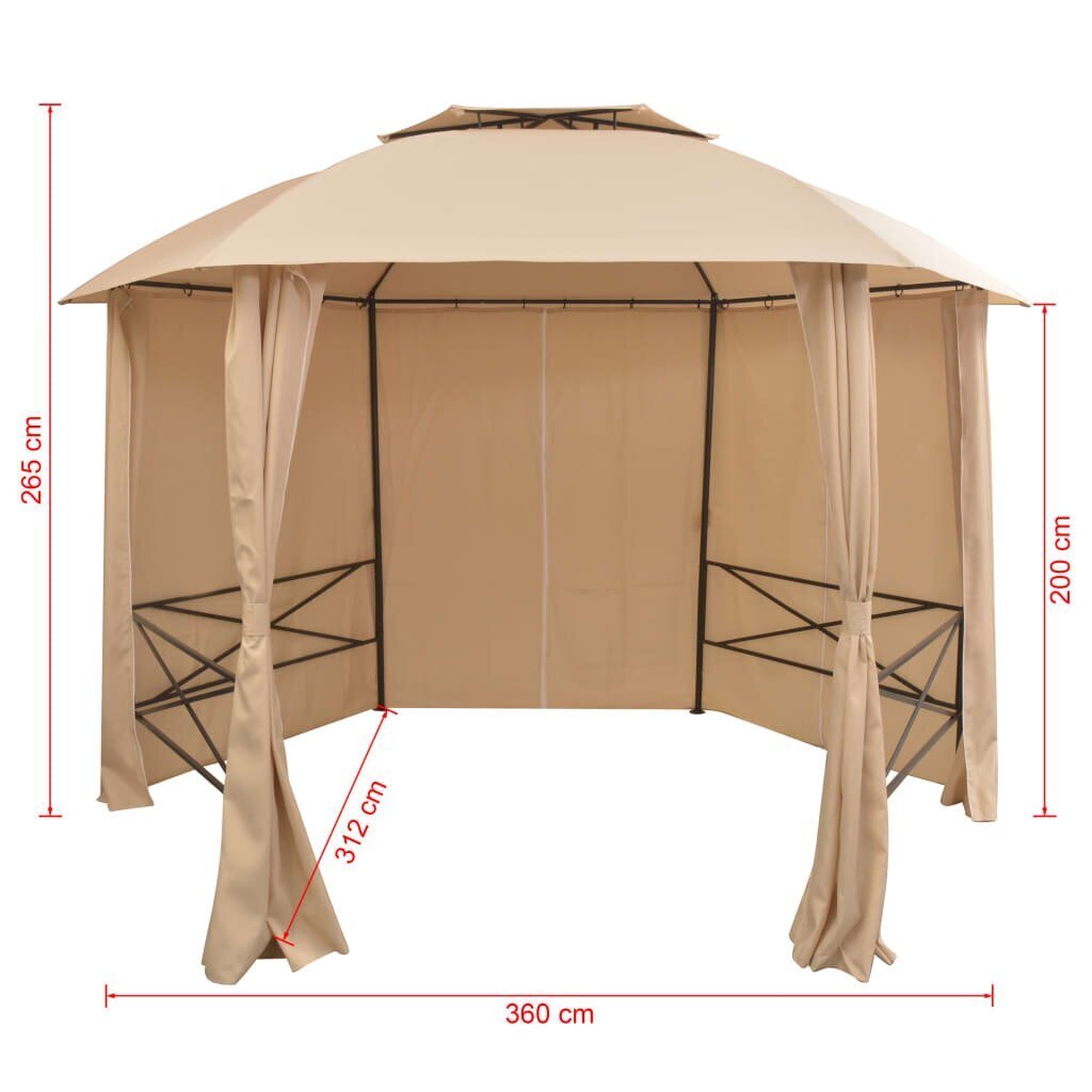 Āra telts ar aizkariem, 360x265 cm цена и информация | Dārza nojumes un lapenes | 220.lv