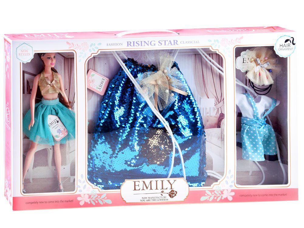 Lelle "Emily" ar spīdīgu mugursomu cena un informācija | Rotaļlietas meitenēm | 220.lv