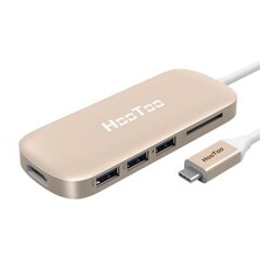USB C Hub, HooToo HT-UC001, zelta cena un informācija | Adapteri un USB centrmezgli | 220.lv