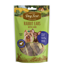 DogFest Уши кроличьи с мясом ягнёнка, для мини-пород, 55г цена и информация | Лакомства для собак | 220.lv
