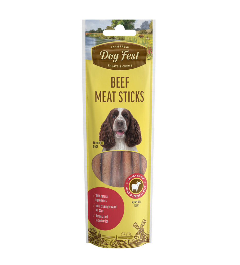 DogFest Gaļas desiņas no liellopu gaļas, pieaugušiem suņiem, 45 g cena un informācija | Gardumi suņiem | 220.lv