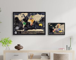 Карта путешествий с флагами стран + ПОДАРОК ​​карта с возможностью царапания Европы (в комплекте 2 карты) цена и информация | Карты мира | 220.lv