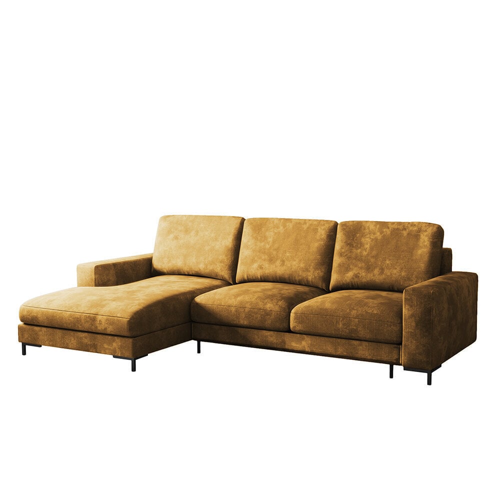 Stūra dīvāns Selsey Mokpeo, dzeltens cena un informācija | Stūra dīvāni | 220.lv