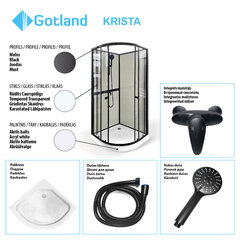 Душевая кабина GOTLAND Krista 90*90*200 см, низкий поддон, без крыши, SW909 цена и информация | Душевые кабины | 220.lv