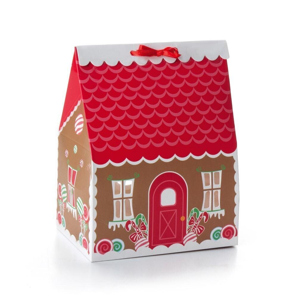 Dāvanu kaste Ziemassvētku māja, 4 gab./iepak. цена и информация | Dāvanu saiņošanas materiāli | 220.lv