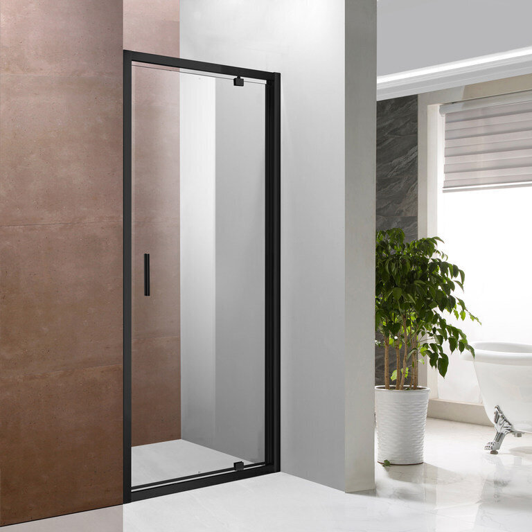 Dušas durvis Napoli 90x195, melnais profils cena un informācija | Dušas durvis, dušas sienas | 220.lv