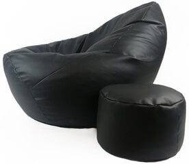 Кресло-мешок Nore XXL с пуфом, черное цена и информация | Кресла-мешки и пуфы | 220.lv
