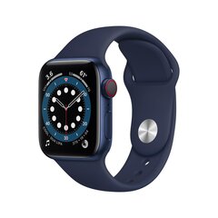 Apple Watch Series 6 M06Q3EL/A 40mm, Smart watches, GPS (satellite), LTPO OLED, Touchscreen, Heart rate monitor, Waterproof, Bluetooth, Wi-Fi, eSIM, Blue, Deep Navy cena un informācija | Viedpulksteņi (smartwatch) | 220.lv