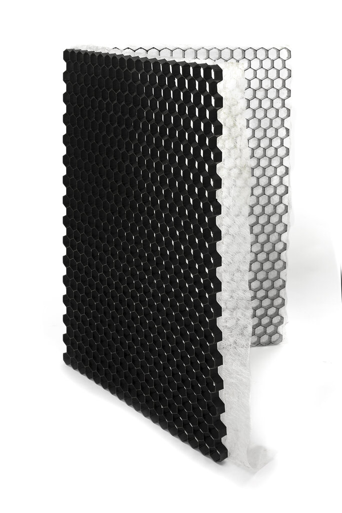 Plastmasas skaidu plāksne ar ģeotekstilu HDPE 160x120x3 cm, melns cena un informācija | Žogi un piederumi | 220.lv