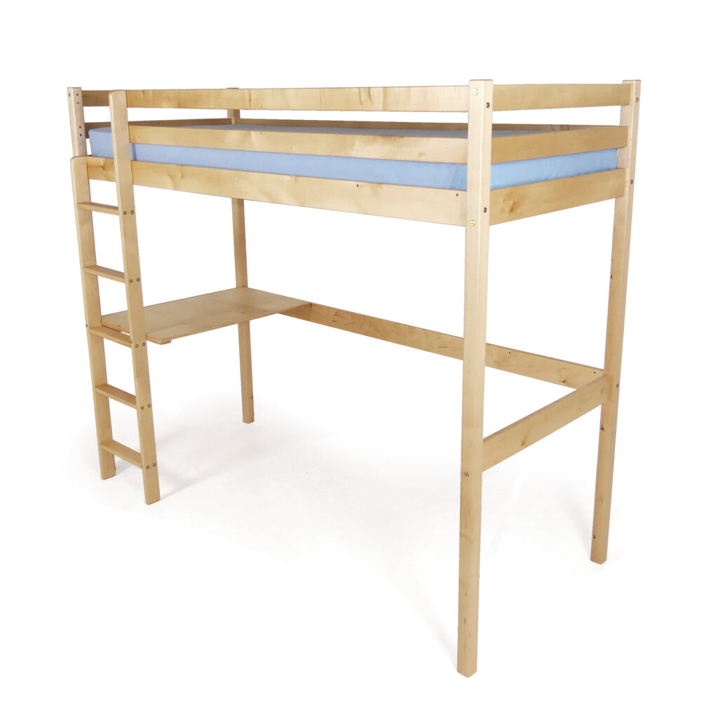 Bērnu gulta ar rakstāmgaldu, bērzs, 90x200 cm cena un informācija | Bērnu gultas | 220.lv