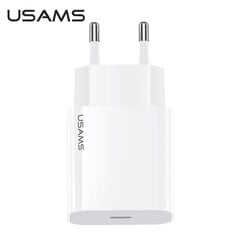 USAMS ceļošanas lādētājs 20W USB-C PD, Balts cena un informācija | Lādētāji un adapteri | 220.lv