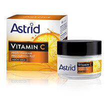 Nakts sejas krēms Astrid Vitamin C 50 ml cena un informācija | Sejas krēmi | 220.lv