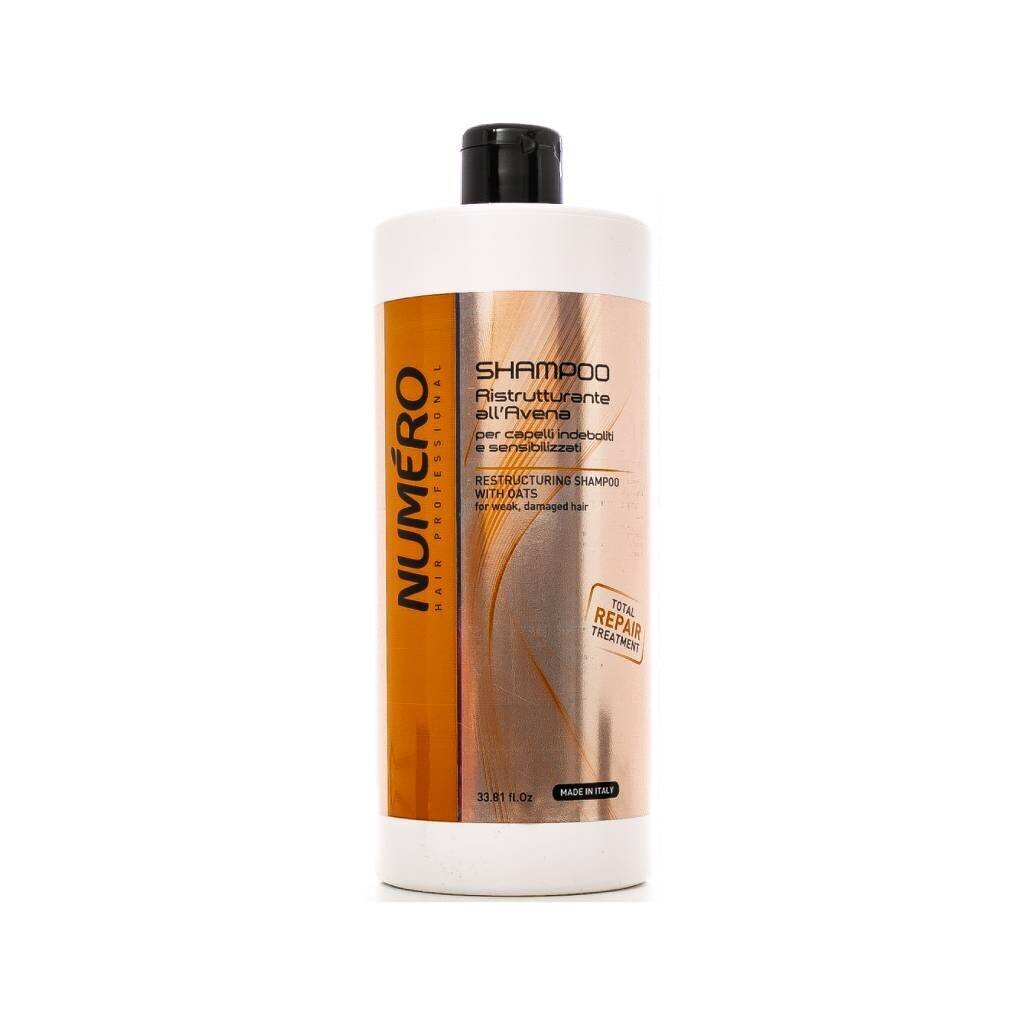 Atjaunojošs matu šampūns Brelil Numero Restructuring Shampoo With Oats 1000 ml cena un informācija | Šampūni | 220.lv