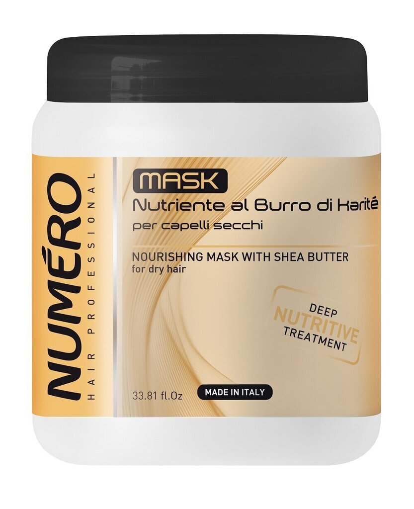 Barojoša matu maska Brelil Numero Shea Butter 1000 ml cena un informācija | Matu uzlabošanai | 220.lv