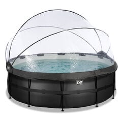 Каркасный бассейн с песочным фильтром и навесом Exit Leather, ø427x122 см, черный цена и информация | Бассейны | 220.lv