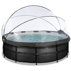 Каркасный бассейн с песочным фильтром и навесом Exit Leather, ø450x122 см, черный цена и информация | Бассейны | 220.lv