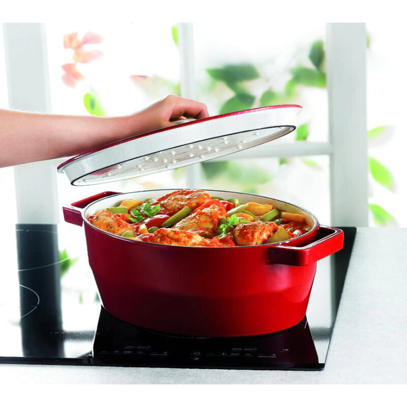 Pyrex SLOWCOOK čuguna katls 29cm. 3,8l ovāls, sarkans цена и информация | Katli, tvaika katli | 220.lv