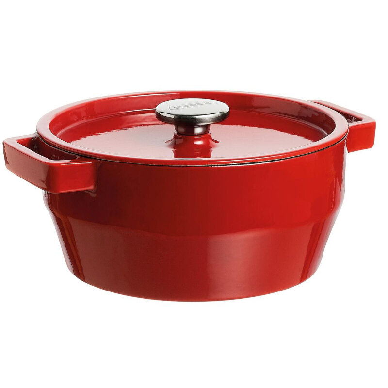 Pyrex SLOWCOOK čuguna katls 28cm 6,3l sarkans cena un informācija | Katli, tvaika katli | 220.lv