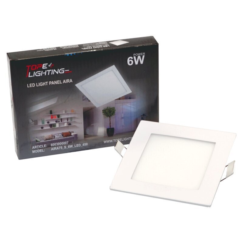 Iebūvējamais kvadrāts LED panelis "AIRA" 6W cena un informācija | Iebūvējamās lampas, LED paneļi | 220.lv