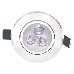 Iebūvējamais apaļš metāls LED gaismeklis "LENS" 3W cena un informācija | Iebūvējamās lampas, LED paneļi | 220.lv