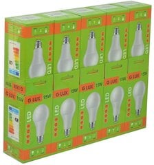 LED spuldzes 15W 10 gab. G.LUX GR-LED-A60-15W 3000K цена и информация | Лампочки | 220.lv