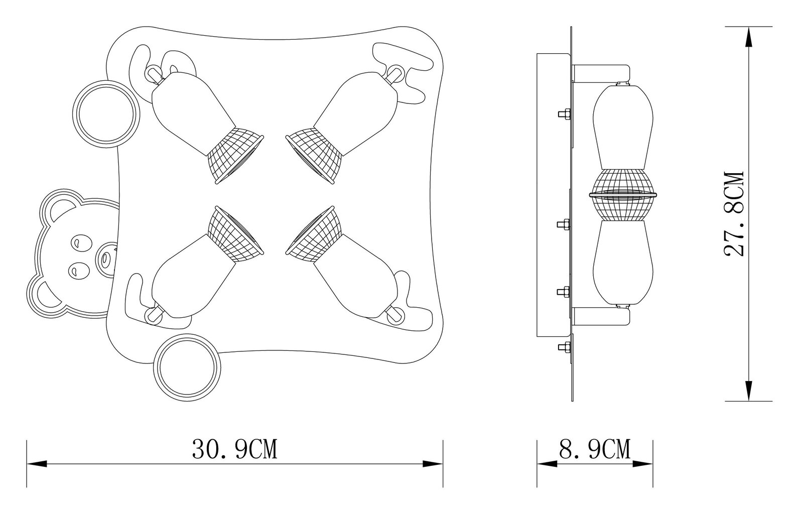 Bērnu lampa G.LUX GM-688/4 цена и информация | Lampas bērnu istabai | 220.lv