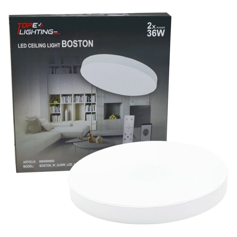 Plafonveida balts LED gaismeklis "BOSTON" 2x36W cena un informācija | Griestu lampas | 220.lv