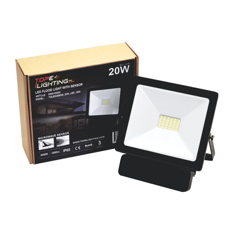 LED prožektors ar mikroviļņu sensoru "TOLEDOSENS" 20W cena un informācija | Piekaramās lampas | 220.lv