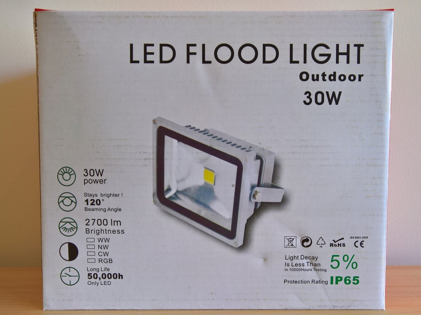 Āra LED Prožektors GX-LED-FL-30W Balts цена и информация | Āra apgaismojums | 220.lv