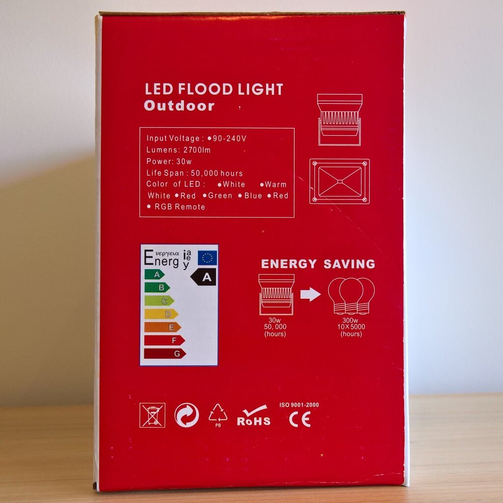 Āra LED Prožektors GX-LED-FL-30W Melns cena un informācija | Āra apgaismojums | 220.lv