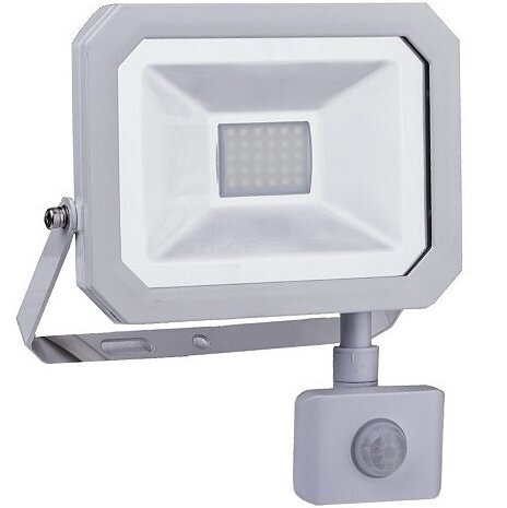 LED Ielas Prožektors ar kustības sensoru GR-LED-FL-20W-SENSOR Balts cena un informācija | Āra apgaismojums | 220.lv
