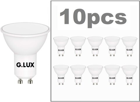 LED spuldzes G.LUX GR-LED-GU10-PA9-8W 3000K - 10 gab. Iepakojums cena un informācija | Spuldzes | 220.lv