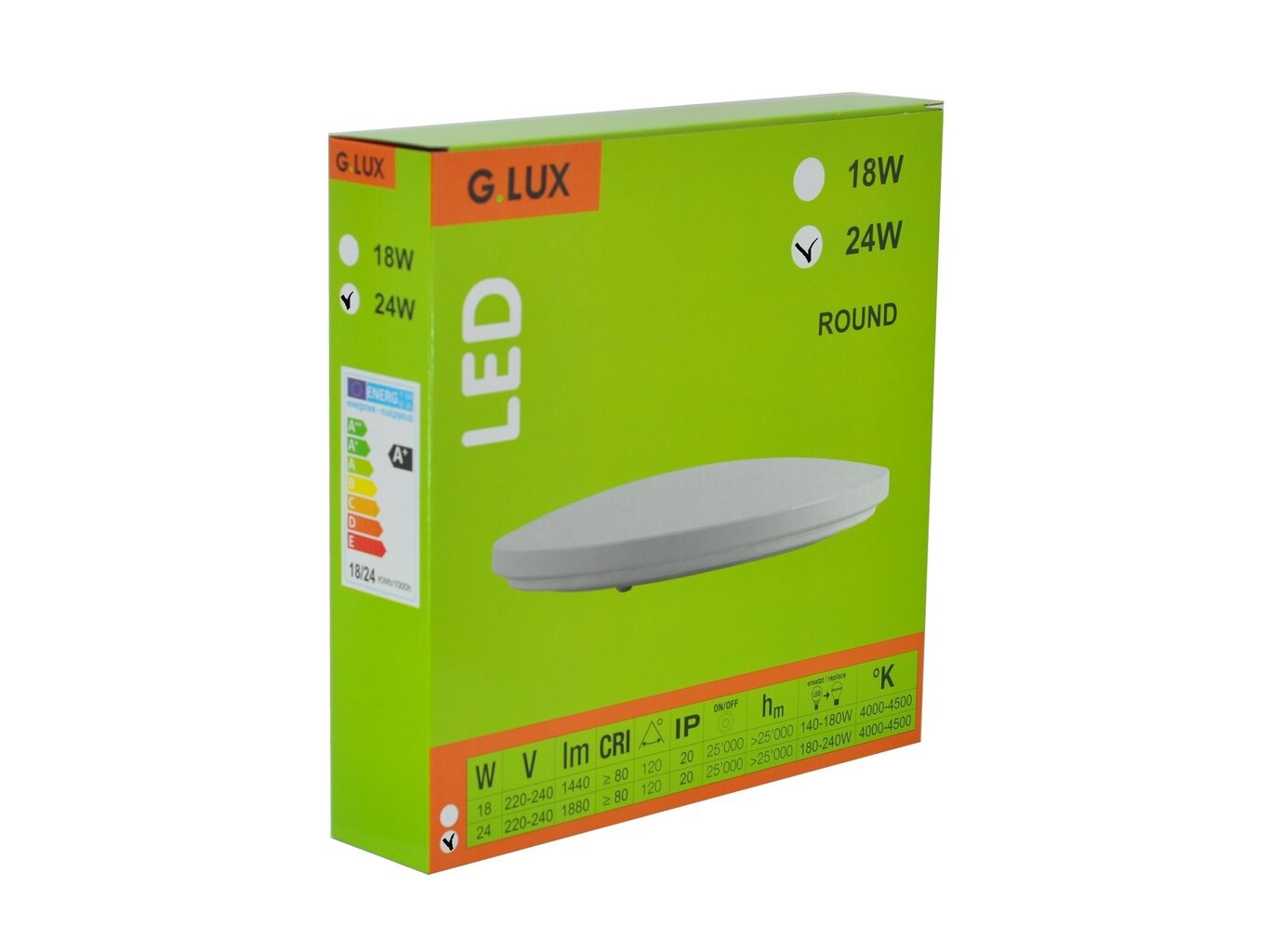 LED Lampa G.LUX GR-LED-ROUND-24W cena un informācija | Griestu lampas | 220.lv
