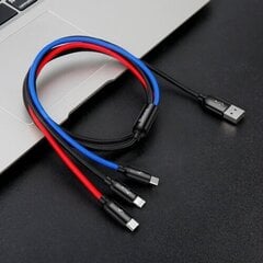 Kabelis Baseus USB2.0 A spraudnis un 3 kontaktdakšas (USB C, micro USB, lightning) cena un informācija | Savienotājkabeļi | 220.lv