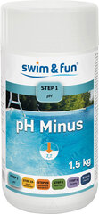 Pulveris baseina ūdens pH samazināšanai Swim & Fun PH-Minus, 1,5 kg цена и информация | Химия для бассейнов | 220.lv