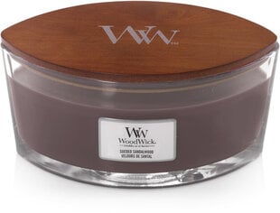 WoodWick aromātiska svece Suede & Sandalwood, 453,6 g cena un informācija | Sveces un svečturi | 220.lv