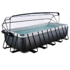Каркасный бассейн с песочным фильтром и навесом Exit Leather, 540x250x122 см, черный цена и информация | Бассейны | 220.lv