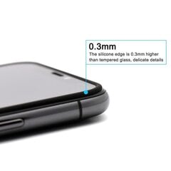 Защитное стекло Silicone Edge для iPhone 11/ XR, розовое цена и информация | Защитные пленки для телефонов | 220.lv