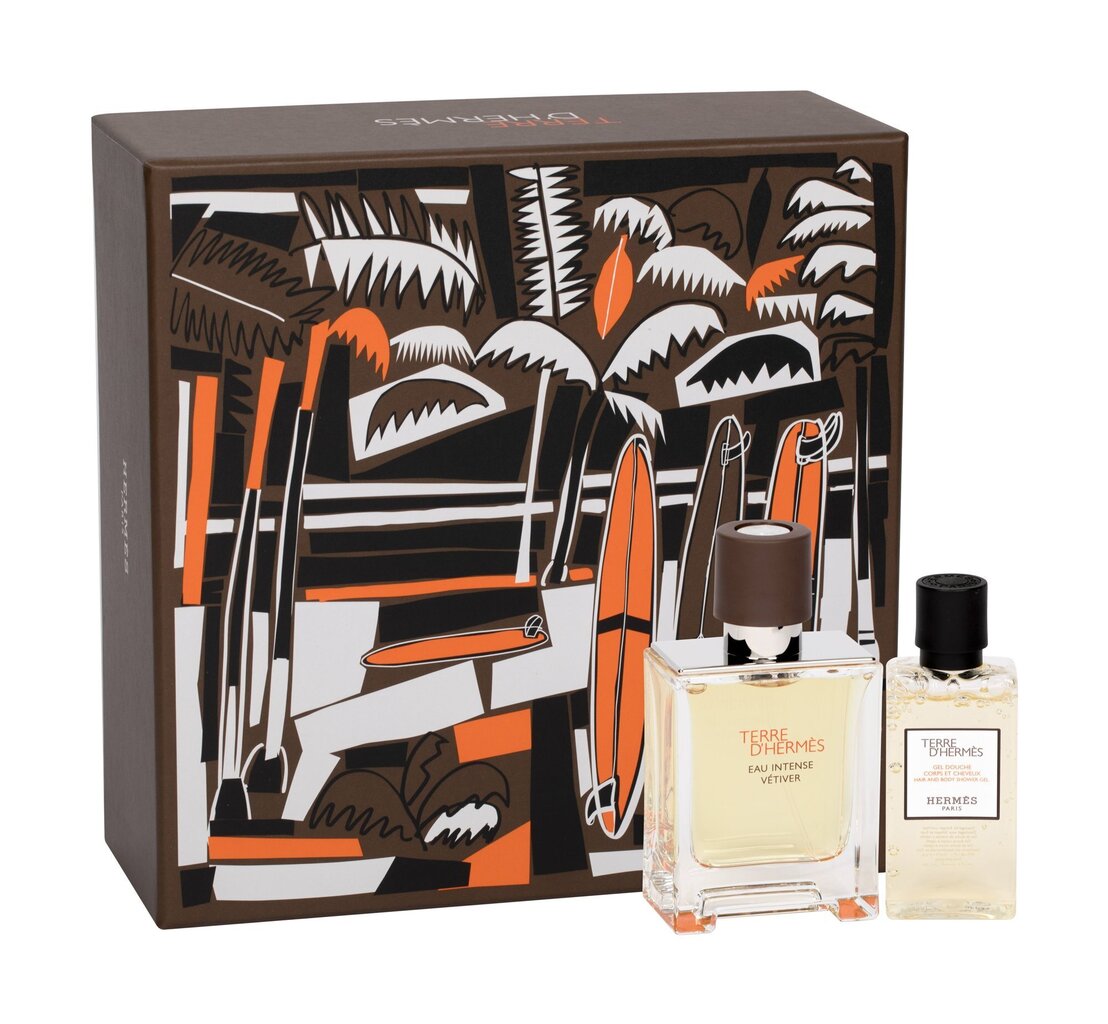 Komplekts Hermes Terre D'Hermès Eau Intense Vetiver: EDP vīriešiem 50 ml + dušas želeja 40 ml cena un informācija | Vīriešu smaržas | 220.lv